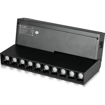 LED magnetické kolejnicové svítidlo 10x2W, 24V, 1200lm, 30°, IP20, černé Neutrální bílá