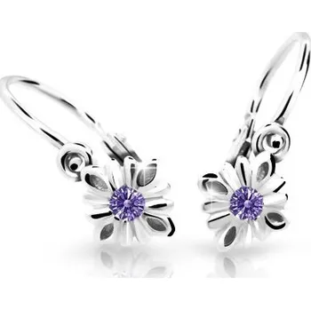 Náušnice Cutie Jewellery Dětské náušnice z bílého zlata C2261B-ametyst