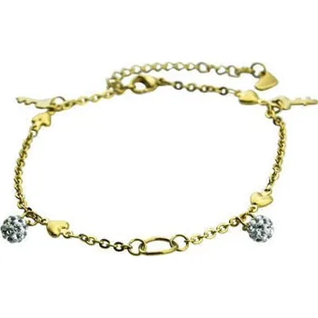 Náramek Doria Náramek na nohu (L211) s přívěsky zlatý