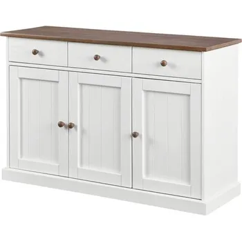 Komoda Sconto Komoda WESLEY 2 borovice bílá/hnědá