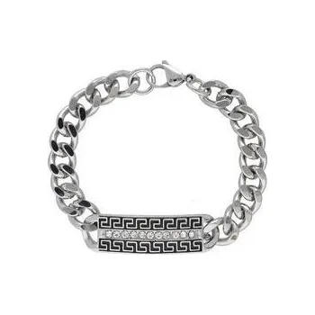 Náramek Doria Náramek s destičkou z oceli stříbrný L413