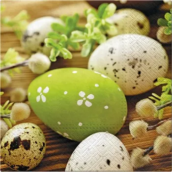 Papírový ubrousek Ubrousky PAW L 33x33cm Eggs Among Catkins