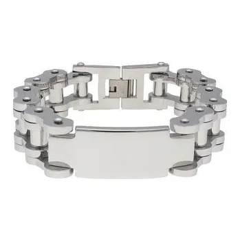 Náramek Doria Motorkářský náramek s ploténkou stříbrný B216