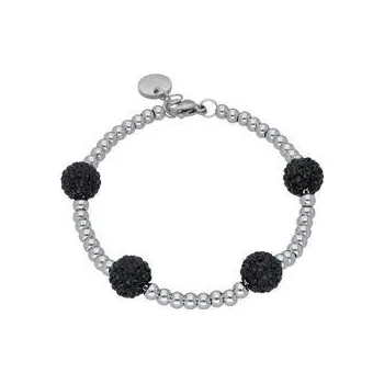 Náramek Doria Náramek stříbrný s černými krystalky N098