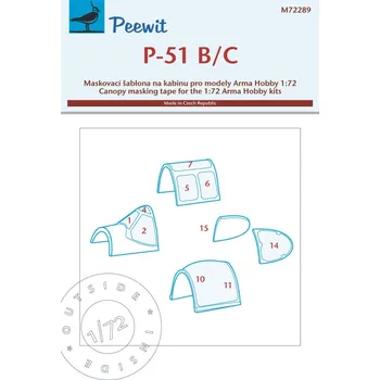 Plastikový model 1/72 Canopy mask P-51 B/C (ARMA H.)