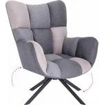 Designové otočné relaxační křeslo KOMODO — kov, více barev Kondela Patchwork/černá