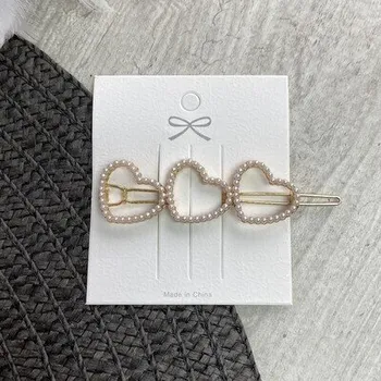 Ozdoba do vlasů Spona velká do vlasů se srdíčky s perličkami