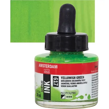 Speciální výtvarná barva AMSTERDAM Acrylic Ink 30ml, 617 yellowish green