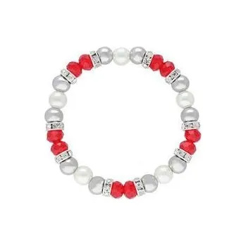 Náramek Doria Náramek z perliček a červených korálků B254