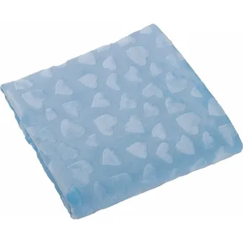 Dětská deka JAN peří Dětská hřejivá deka Minky do kočárku 70x100 cm - modrá srdíčka - Dětská hřejivá deka Minky do kočárku 70x100 cm - modrá srdíka