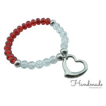 Náramek Doria Náramek z korálků s přívěskem srdce H062