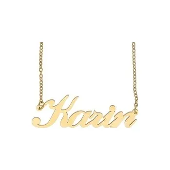 Řetízek Doria Řetízek z oceli se jménem KARIN zlatá ocel