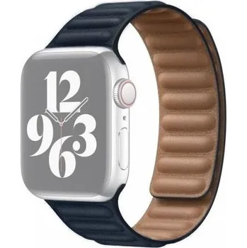 Řemínek na hodinky Řemínek kožený tah pro Apple Watch Ultra 49mm / 46mm / 45mm / 44mm / 42mm - tmavě modrý