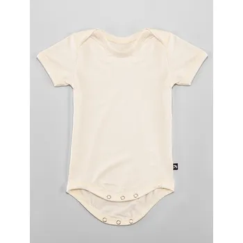 Kojenecký body Bambusové body krátký rukáv - smetanové, Duomamas Velikost: 62