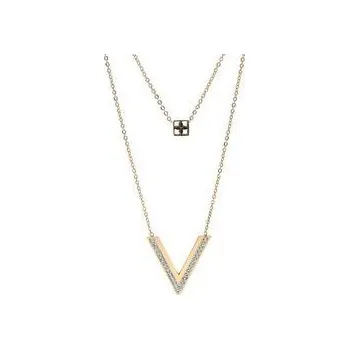 Řetízek Doria Náhrdelník dvojitý z oceli zlatý I058