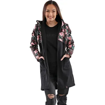 Dámská mikina Dámský kabát Kombi Barrsa Double Soft Script / Black / flowers S
