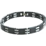 Doria Náramek černo - bílý z oceli a keramiky L368