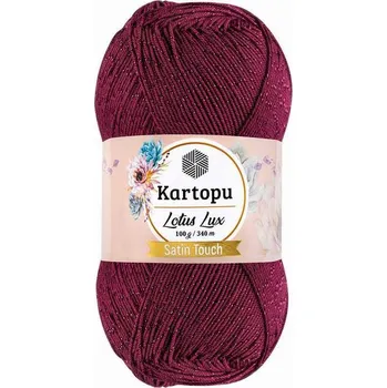 Příze Příze Lotus Lux K747 fialovo růžová + růžový lurex Kartopu Kartopu Lotus Lux