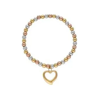 Náramek Doria Náramek z korálků z oceli s přívěskem srdce N057