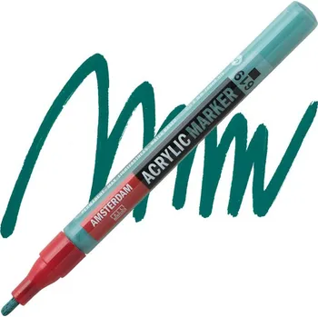 Speciální výtvarná barva AMSTERDAM Acrylic Marker 2mm, 619 permanent green deep