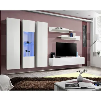 Obývací stěna Obývací Stěna Fly C+Sklo Bily Ww Fy C5