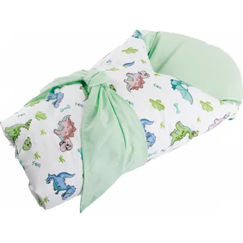 Zavinovačka JAN peří Péřová zavinovačka "Dráček" dinosauři modří/zelená - Péřová zavinovačka "Dráček" 80x80 cm/dinosauři modří/zelená + potah