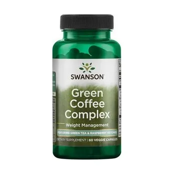 Swanson Green Coffee Complex Doplněk stravy s extraktem ze zelené kávy 60 ks, vegetariánská kapsle, s extraktem ze zeleného čaje a malinovými ketony