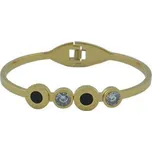 Doria Náramek zlatý s černou z oceli N140