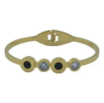 Náramek Doria Náramek zlatý s černou z oceli N140