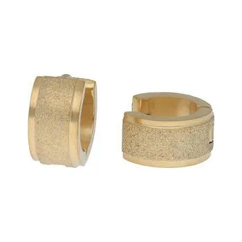 Náušnice Doria Náušnice kroužky zlaté matné z oceli C408