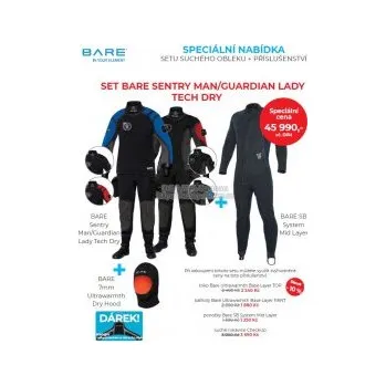 Neoprenový oblek Potápěčský suchý oblek Bare SET BARE SENTRY MAN / GUARDIAN LADY TECH DRY