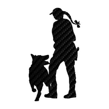 Samolepící dekorace SAMOLEPKA Psovod 002 levá (50 - 3D karbon černý) NA AUTO, NÁLEPKA, FÓLIE, POLEP, TUNING, VLASTNÍ TEXT, TISK, AUTOSAMOLEPKY.cz, POLEPY, OBRÁZEK, LOGO, SAMOLEPKY