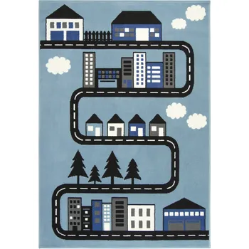 Koberec Associated Weavers Dětský kusový koberec LUNA KIDS 534451/94922 Uličky Město Cesta modrý Rozměr: 100x150 cm