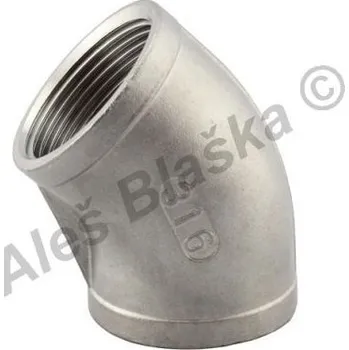 Fitinka Koleno nerezové NEREZ závitové 45°- vnitřní/vnitřní závit - INOX - 1/4" TYP303