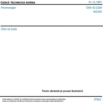 ČSN 42 2226 - Feromangán - Tisk