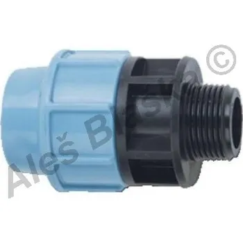 Instalatérský materiál DONSEN | PE (PP-S) spojka přímá s vnějším závitem na polyetylénové trubky (polyš) (svěrná plastová) - 25x3/4" PE4708