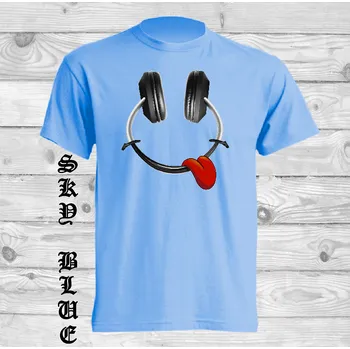 Chlapecké tričko detske-levne-bavlnene-tricko-potisk-vesela-sluchatka Barva: Sky blue - nebesky modrá, velikost: 98