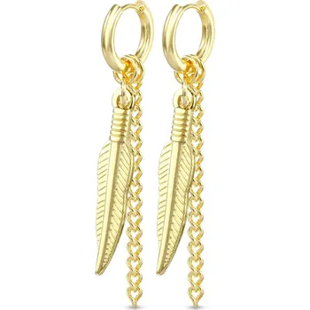 Náušnice Steel Edge Náušnice kroužky z chirurgické oceli 1008 Barva: Zlatá