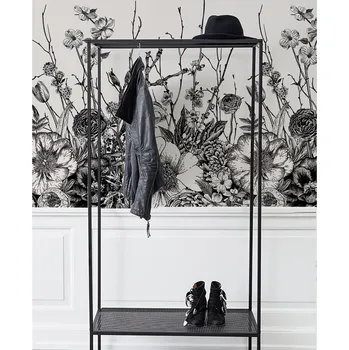 Tapeta Coloray Fototapeta Minimalistické černé a bílé květy Samolepící Fototapeta Vliesová 250 x 250 cm coloraydecor-f-ss-1017809518