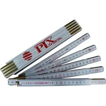 metr Bílý dřevěný skládací metr 1m PERFECT PLX