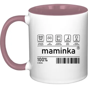 Hrnek malý barevný s potiskem Čárový kód maminka