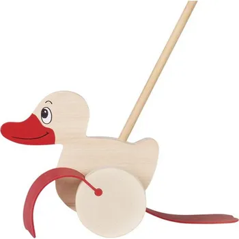 Dřevěná hračka Jezdík na tyči - Plácačka, Kačenka přírodní (Goki)