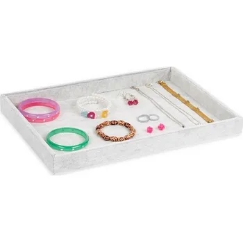 Šperkovnice Plato na uložení, vystavení šperků PT11 šedý samet (PT11)