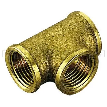 Fitinka TIEMME - Itálie | T-kus mosazný FFF (vnitřní/vnější závit) bez lemu - MOSAZ - 1/2"x3/8"x1/2" TM1570