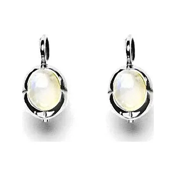 Náušnice Zlaté náušnice, bílé zlato, přírodní měsíční kámen, NK 1374