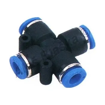 Lepící sada Pneumatická nástrčná spojka křížová (kříž) EPZA na vzduch (rychlospojka) - průměr 4 EPZA