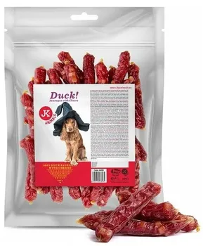 Pamlsek pro psa JK Animals Duck Sausages with Cheese Meat Snack