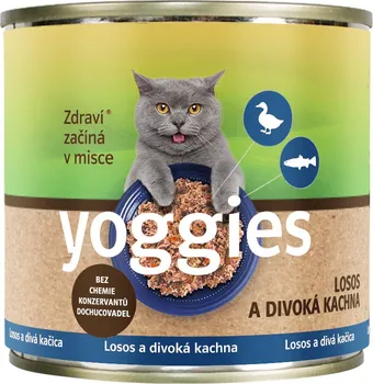 Krmivo pro kočku Yoggies Cat konzerva Salmon and Duck 185 g