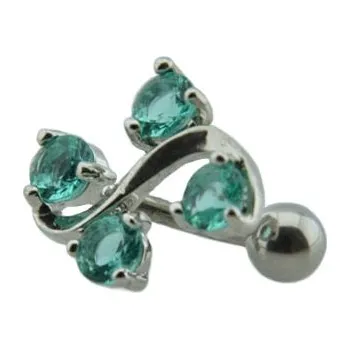 Piercing Doria Piercing do pupíku z oceli stříbrný D051