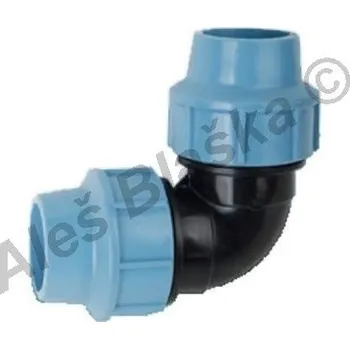 Vodovodní potrubí DONSEN | PE (PP-S) spojka koleno 90° obostranně svěrná na polyetylénové trubky (polyš) (svěrné plastové) - 20x20 PE4709